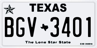 TX license plate BGV3401