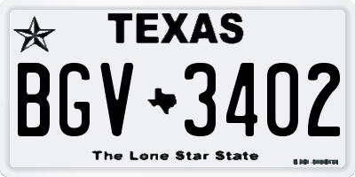 TX license plate BGV3402