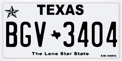 TX license plate BGV3404