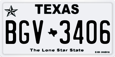 TX license plate BGV3406
