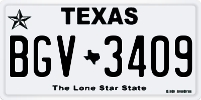 TX license plate BGV3409