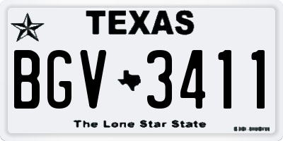 TX license plate BGV3411