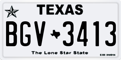 TX license plate BGV3413