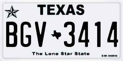 TX license plate BGV3414