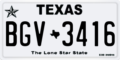 TX license plate BGV3416