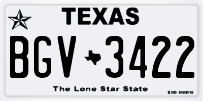 TX license plate BGV3422