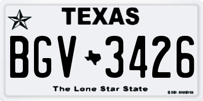 TX license plate BGV3426