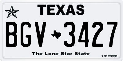 TX license plate BGV3427