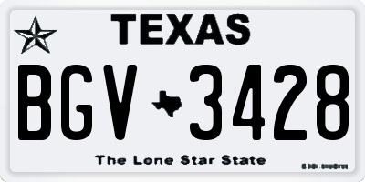 TX license plate BGV3428