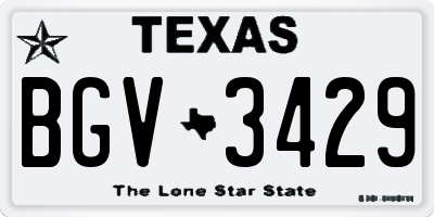 TX license plate BGV3429