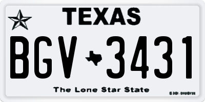 TX license plate BGV3431