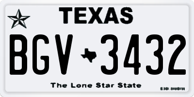 TX license plate BGV3432