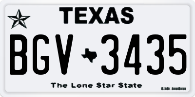 TX license plate BGV3435