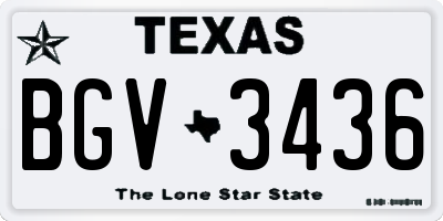 TX license plate BGV3436