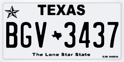 TX license plate BGV3437