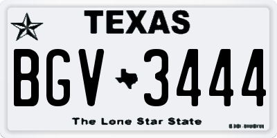 TX license plate BGV3444