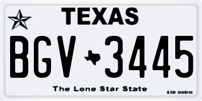 TX license plate BGV3445