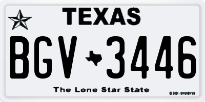 TX license plate BGV3446
