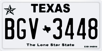 TX license plate BGV3448