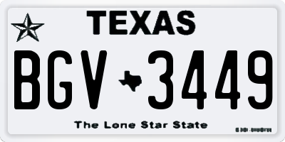 TX license plate BGV3449