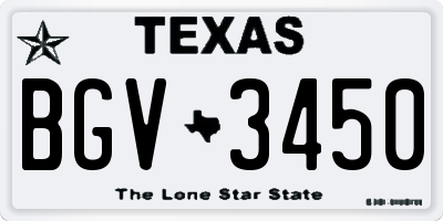 TX license plate BGV3450
