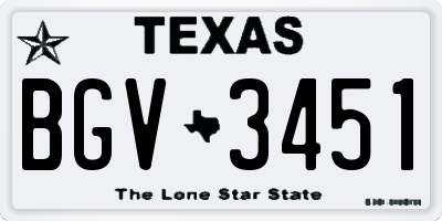 TX license plate BGV3451