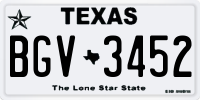 TX license plate BGV3452