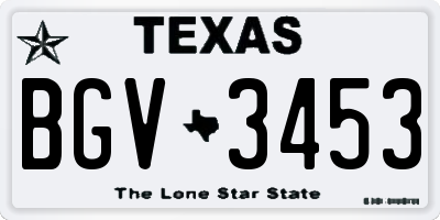 TX license plate BGV3453