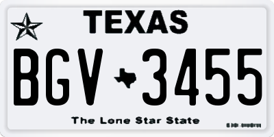 TX license plate BGV3455