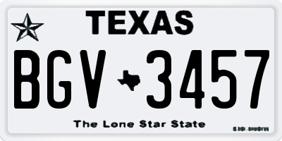 TX license plate BGV3457