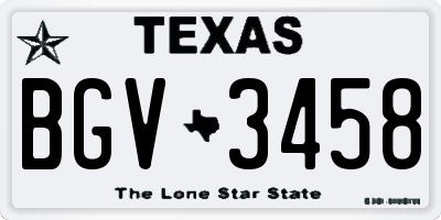 TX license plate BGV3458