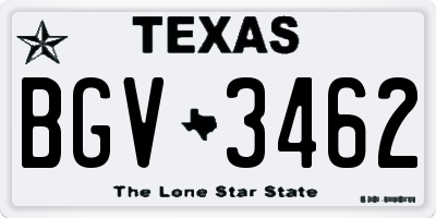 TX license plate BGV3462