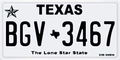 TX license plate BGV3467