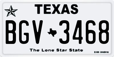 TX license plate BGV3468