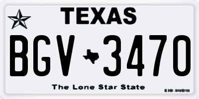 TX license plate BGV3470