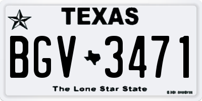 TX license plate BGV3471