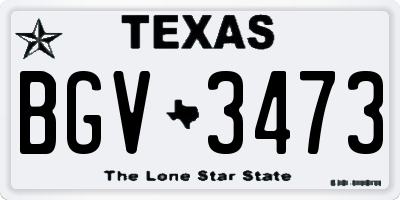 TX license plate BGV3473