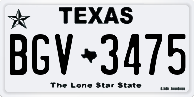 TX license plate BGV3475