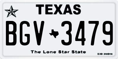 TX license plate BGV3479
