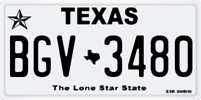 TX license plate BGV3480