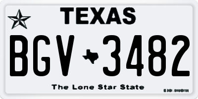 TX license plate BGV3482