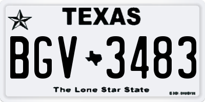 TX license plate BGV3483
