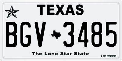 TX license plate BGV3485