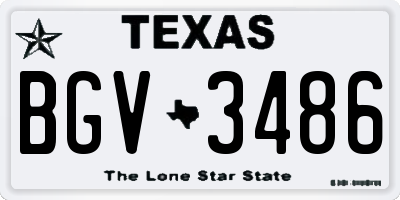 TX license plate BGV3486