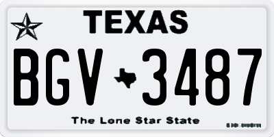 TX license plate BGV3487