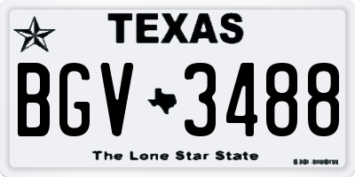 TX license plate BGV3488