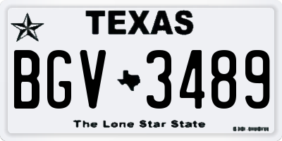TX license plate BGV3489