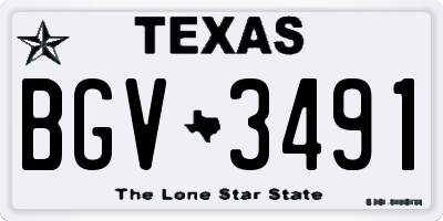 TX license plate BGV3491