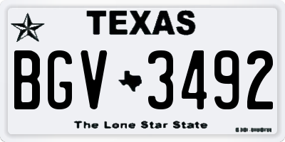TX license plate BGV3492