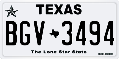TX license plate BGV3494